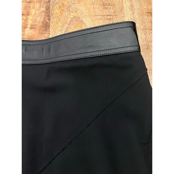 Helmut Lang Twisted Stretch Wool Skirt 6 Midi Grunge Office Siren Leather Waist - Picture 9 of 16